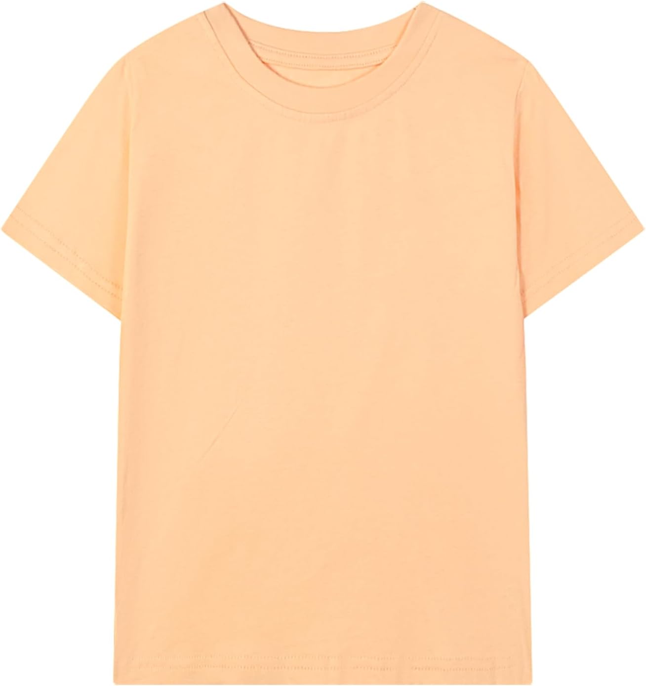 HILEELANG Kids Boy Basic Plain Cotton T-Shirts Short Sleeve Crew Neck Summer Tees 4packs 6-12 Years
