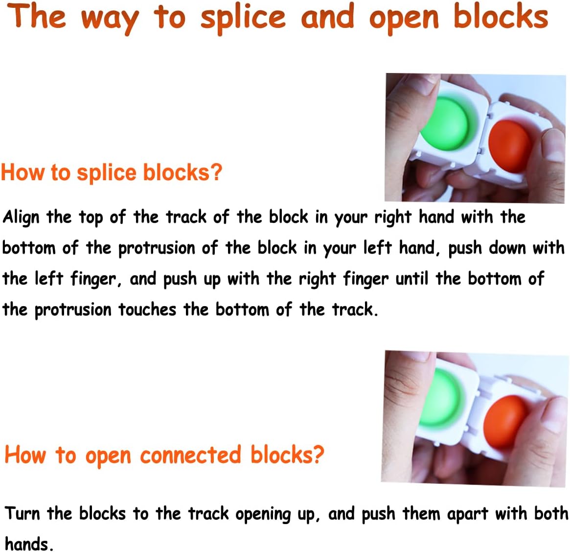 24 Pcs Fidget Blocks, Push Silicone Popper Fidget Sensory Toy, Infinity DIY Pop Building Blocks, Great Tool for Classroom (White)