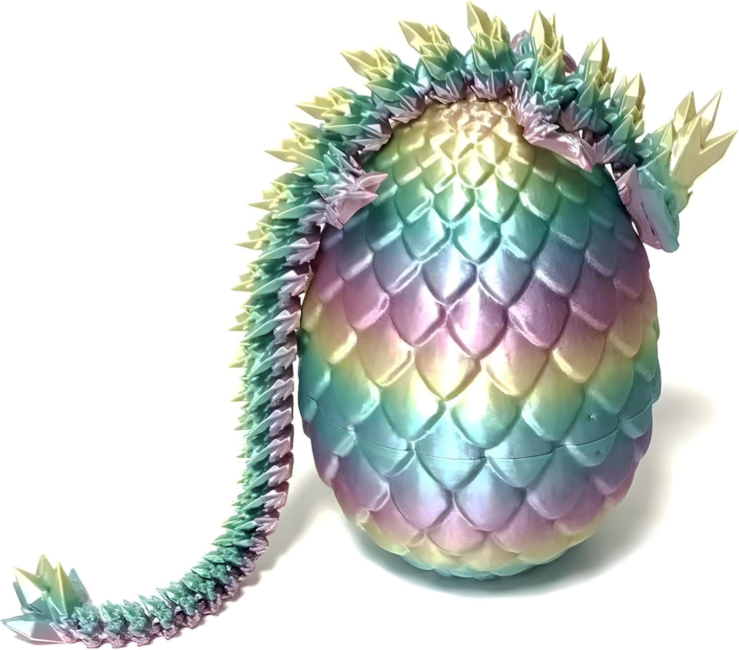 3D Printed Dragon Egg Crystal Dragon Fidget Toy Full Articulated Dragon Mystery Dragon Eggs with Dragon Inside Home Office Desk Decor Gifts Toys (Multilcolor)