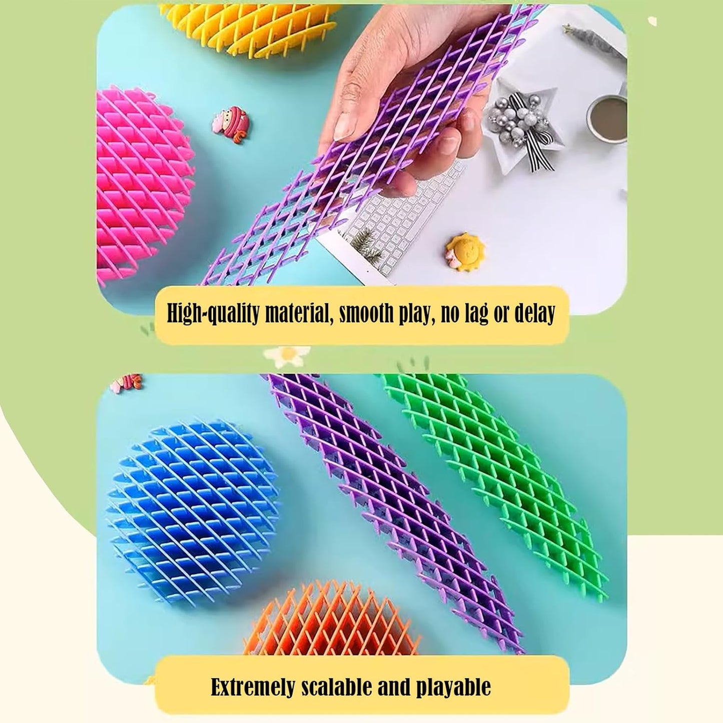 2pcs Fidget Worm Toy 3D Printing Fidget Toys Range Squeeze Toys Designed for Calming Sensory Play and Focus 4 Inches (Color Set), Small