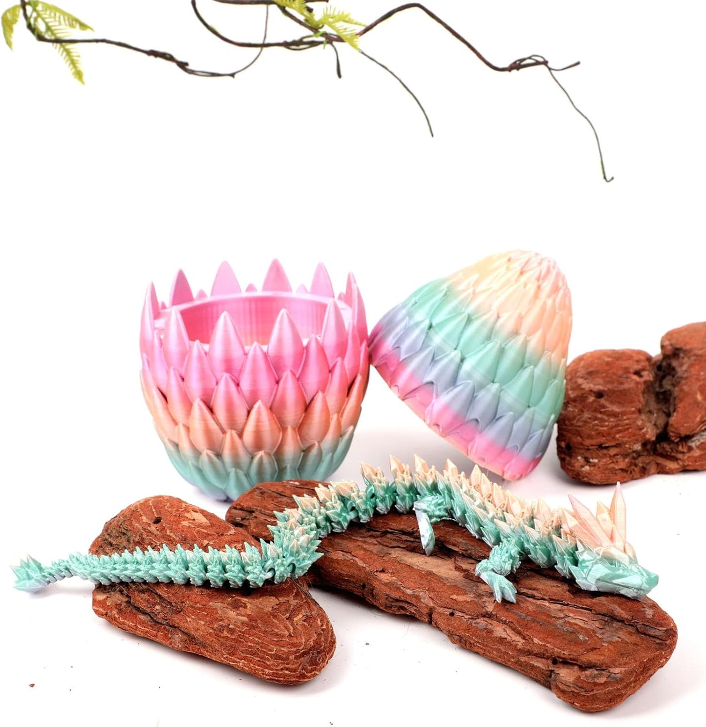 12inch Dragon Egg, Year of The Dragon, 3D Printed Dragon, Executive Desk Toys, Articulated Dragon, Fidget Toys Gifts for Graduates Students Teachers Adults (Candy)