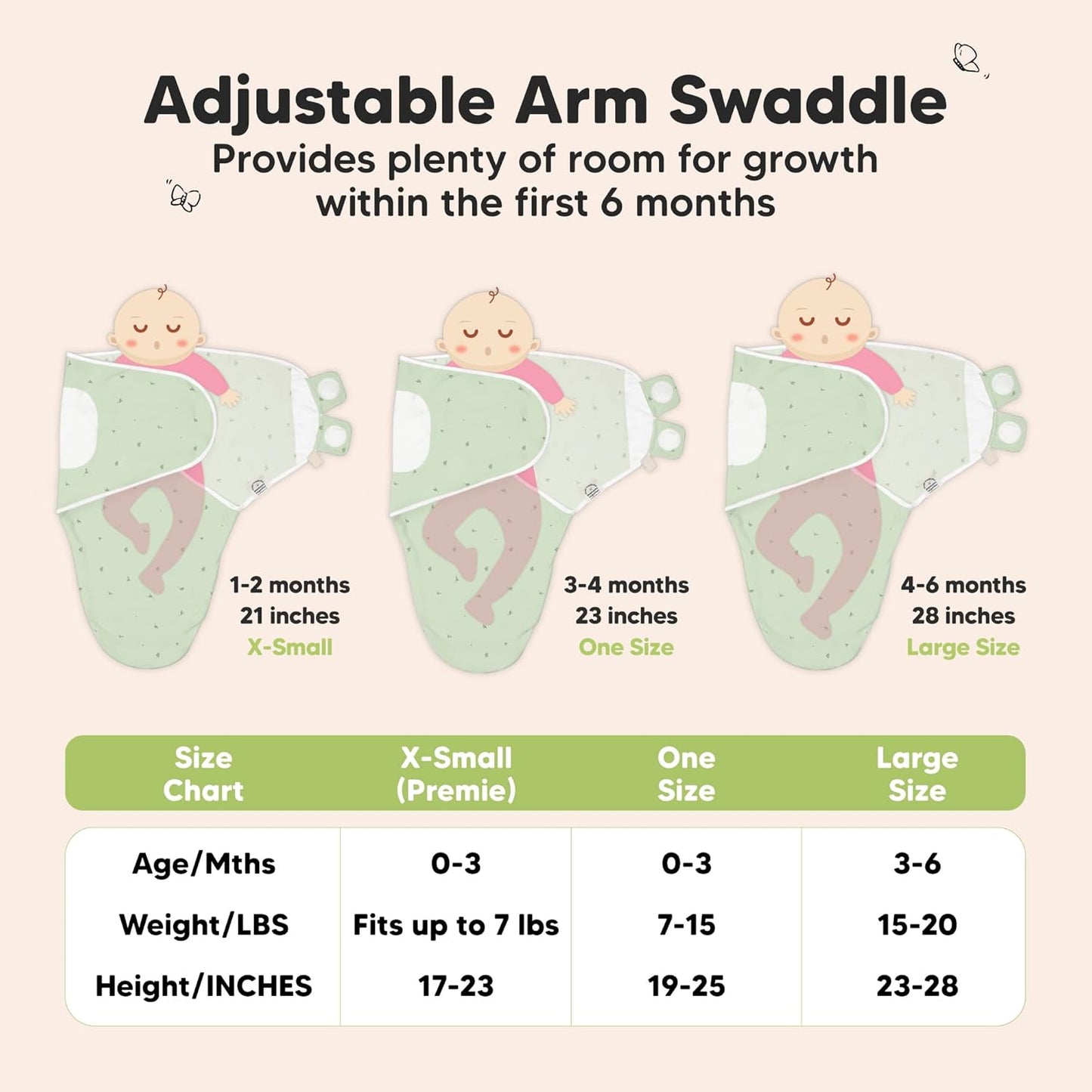 3-Pack Organic Baby Swaddle Sleep Sacks - Swaddles for Newborns, Infant 0-3 Months, Baby Girls, Boys, Soft & Snug Newborn Sleep Sack, Nursery Swaddling Blankets (Bunnies)