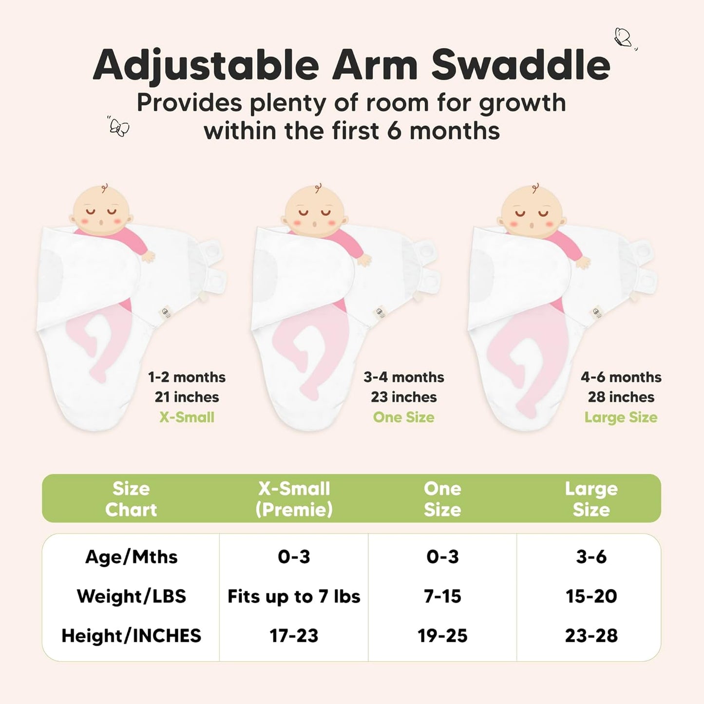 3-Pack Organic Baby Swaddle Sleep Sacks - Swaddles for Newborns, Infant 0-3 Months, Baby Girls, Boys, Soft & Snug Newborn Sleep Sack, Nursery Swaddling Blankets (Cloud)