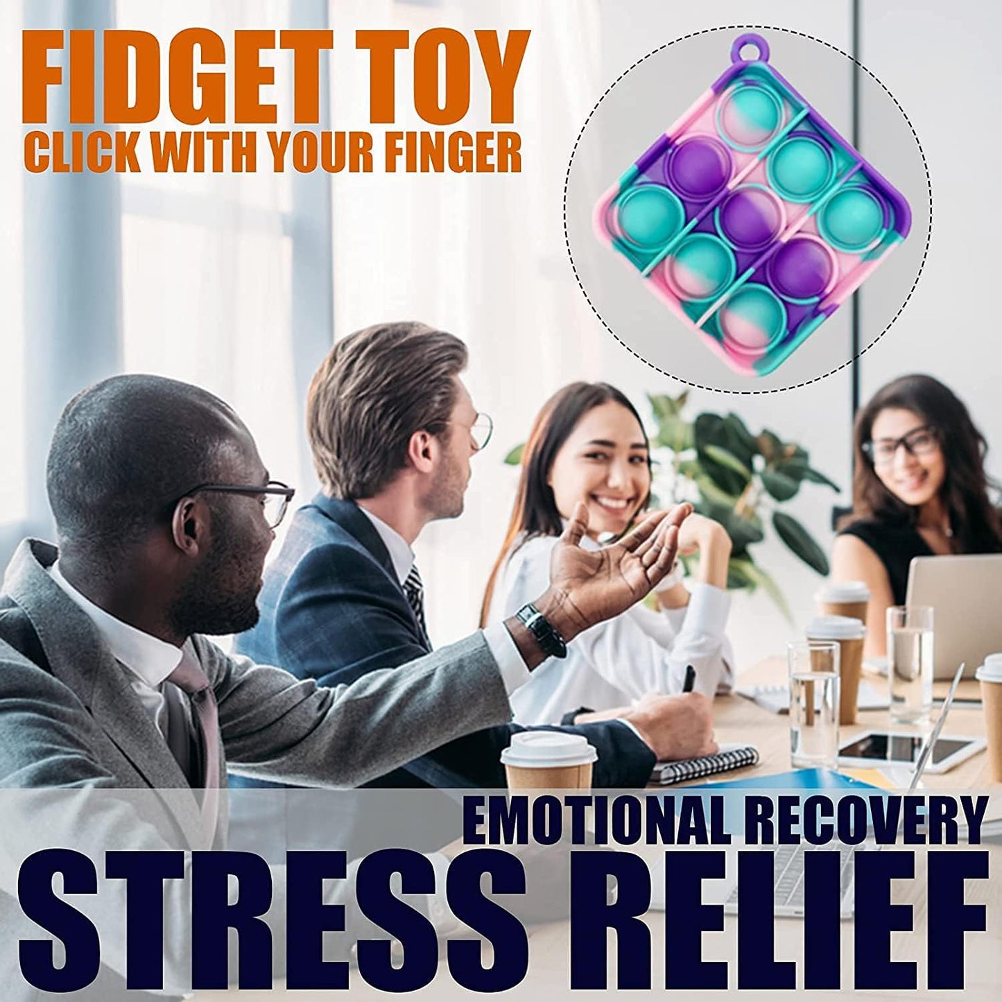 300 pcs Random Color Mini Squeeze Pop Bubble Fidget Sensory Toys, Mini Keychain Wrap Small Relieve Anxiety Stress Toy, Pop Bulk Silicone Classroom Prize for Kids Adult Party Gift