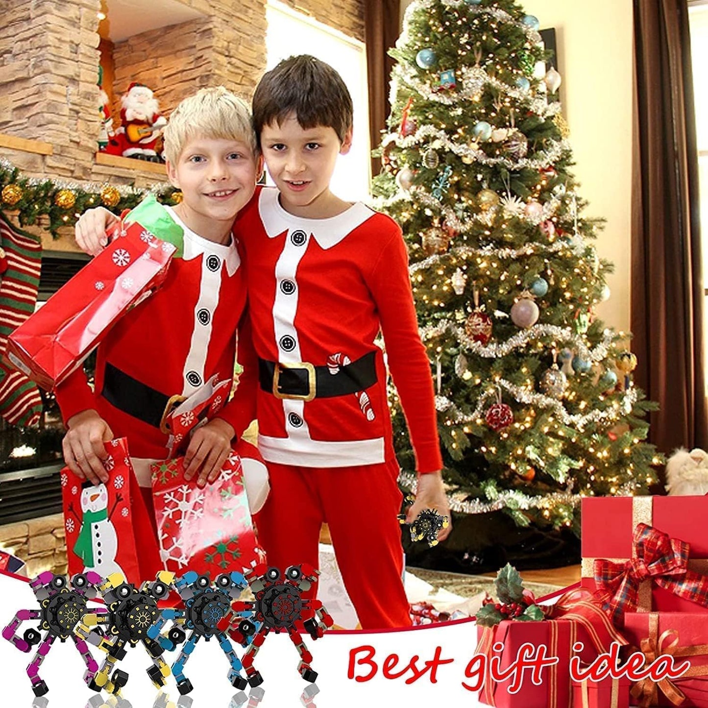 32 Pcs Deformable Robot Fidget Spinners Toys for Party Favor, Transformable Fingertip Spinner for Classroom Prizes, Christmas Valentine Gifts Goodie Bag Stocking Easter Basket Stuffers for Kids