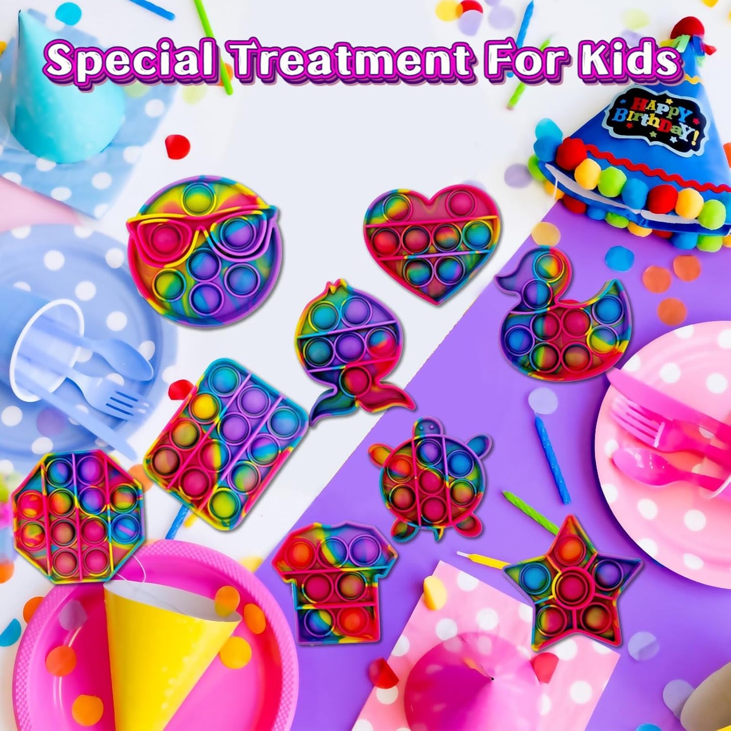 14 Pack Pop Fidget Sensory Toys,Party Favors for Kids 4-8,8-12 Year Boys Girls,Mini Fidget Toys Bulk, Fidget Popper for Goodie Bag Stuffers,Stress Toys for Birthday Gift,Classroom Prizes,Toddler Toys