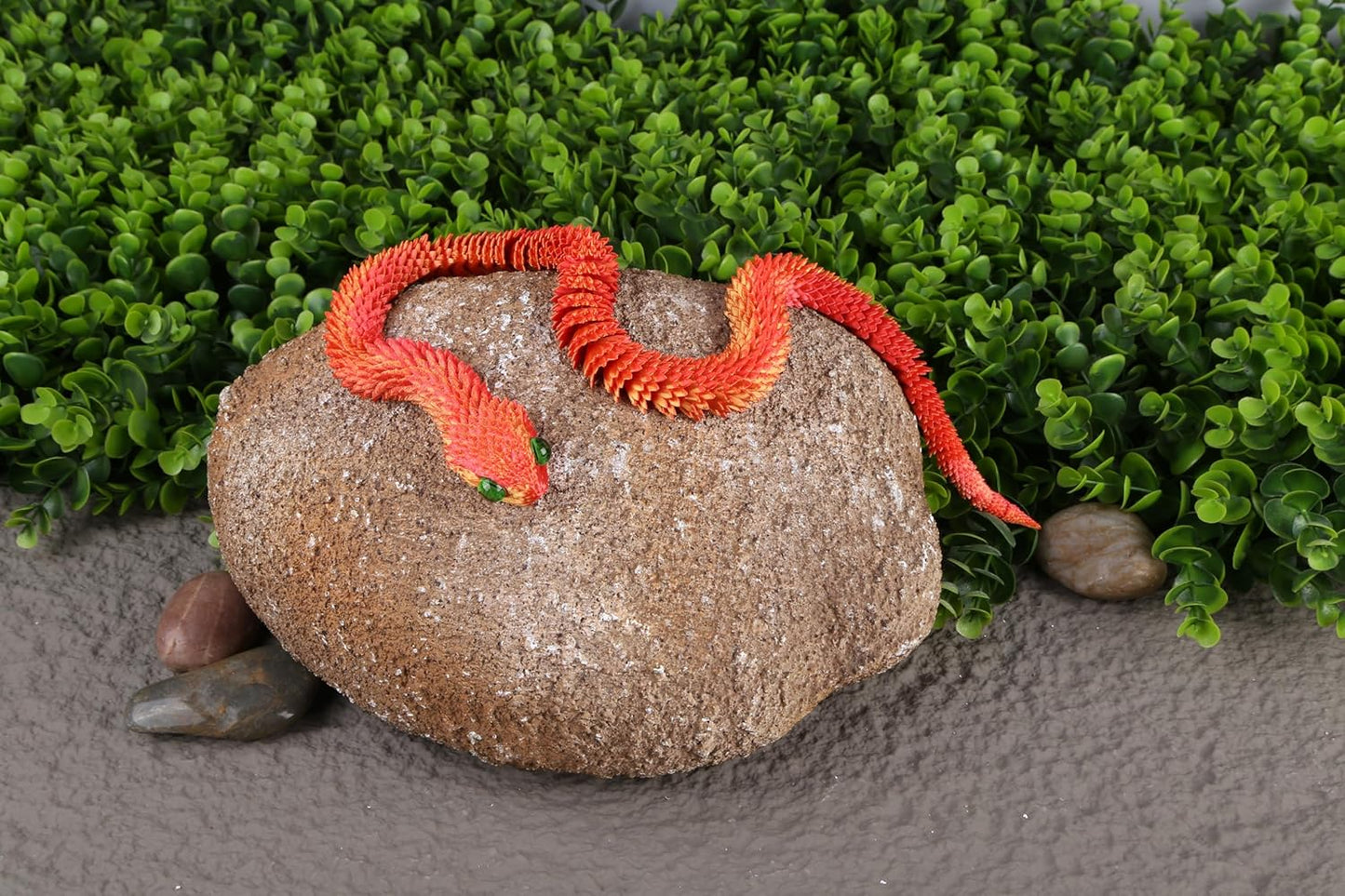 3D Printed Animals-Snake Viper, 24 in Surprise Mystery Snake Fidget Toy Creative Toy 3D Printed Articulated Snake Collectibles Home Office Executive Desk Decor (Red Gold)