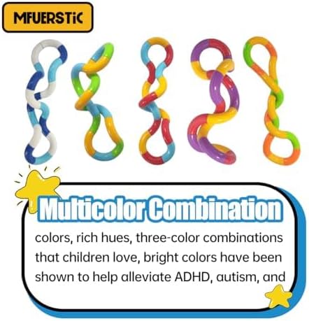 10Pcs Tangles Quiet Fidget Toys for Classroom Kids.Fidgets Toys for Adult Relieve Anxiety and Stress.Brain Imagination Tools.Gift for Relax Therapy Educational Toy for Adults and Kid.