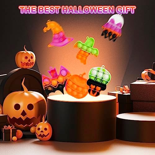 24 Pack Halloween Mini Fidget Sensory Pop Toys for Kids Boys Girls Halloween Party Favors Halloween Treat Bags Gifts