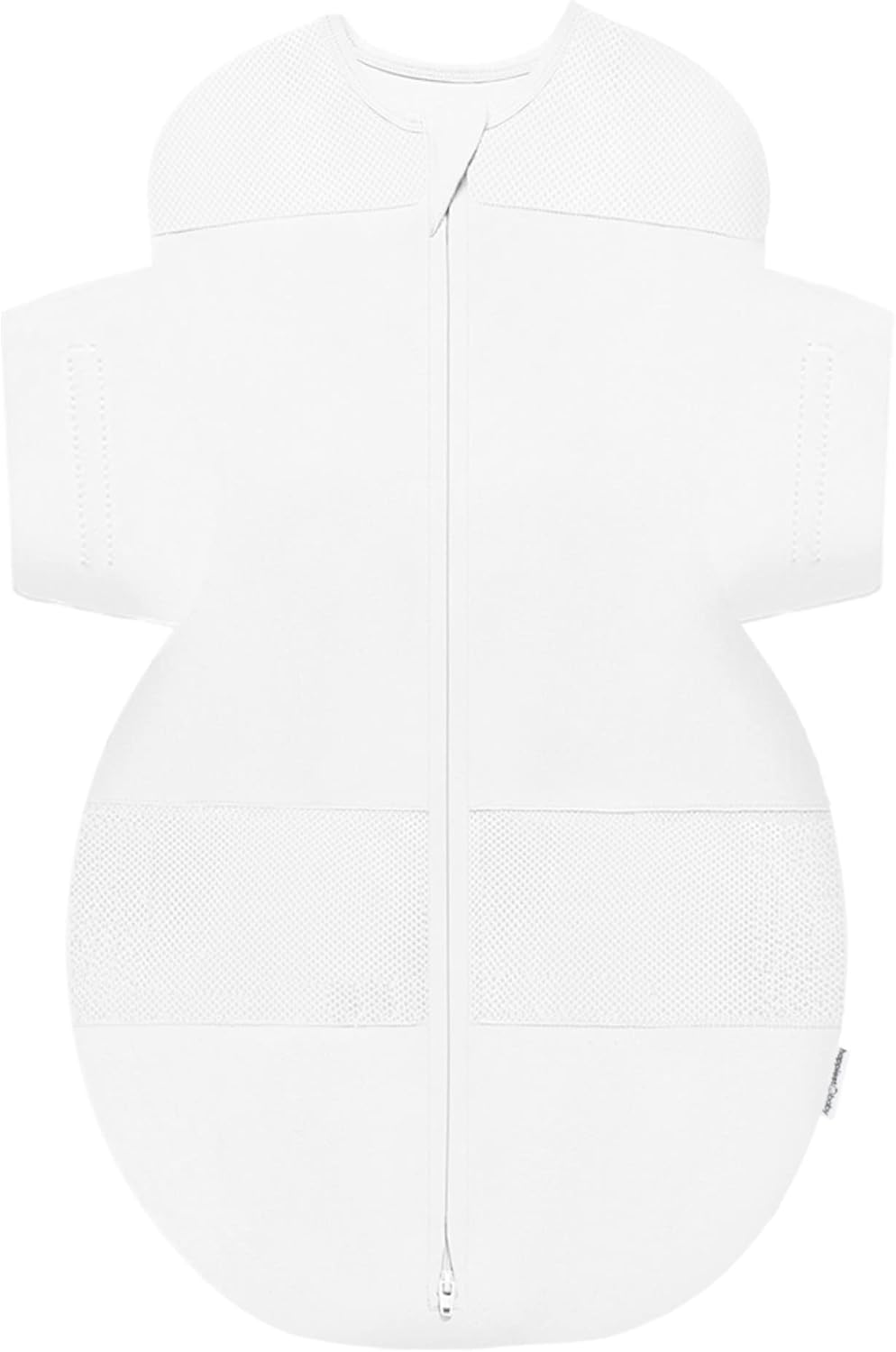 Happiest Baby SNOO Sleep Sack - 100% Organic Cotton Baby Swaddle Blanket - Doctor Designed Promotes Healthy Hip Development (White, Large)