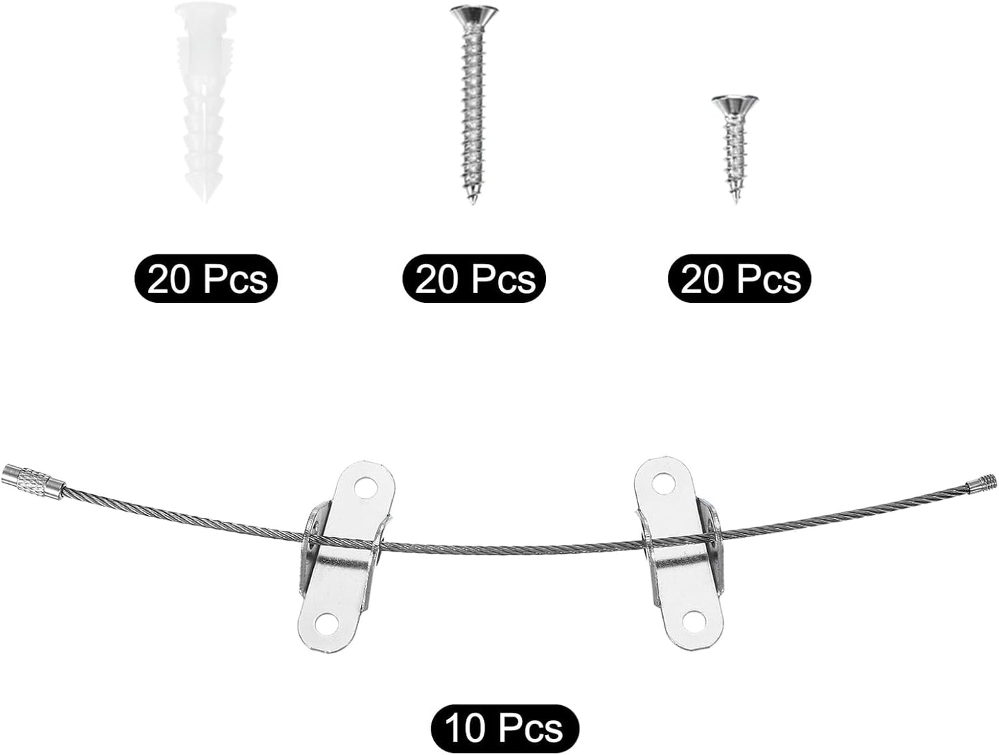 MECCANIXITY Furniture Anchors, 8 Inch Anti Tip Furniture Anchors Stainless Steel Furniture Securing Wall Anchors for Earthquake Straps Home Safety, Silver 10 Sets