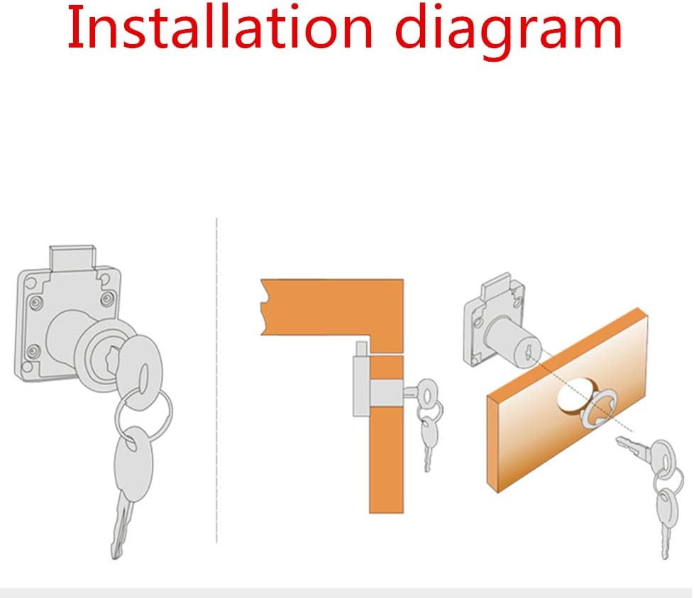 Drawer Lock Letter Box Lock Desktop Lock Door Lock.Suitable for Wooden cabinets.Model CT-138-22, ((Hole Diameter 0.75 inch / 19MM) for Door Panels with a Thickness of 17 mm-22 mm. 1pcs [Black]