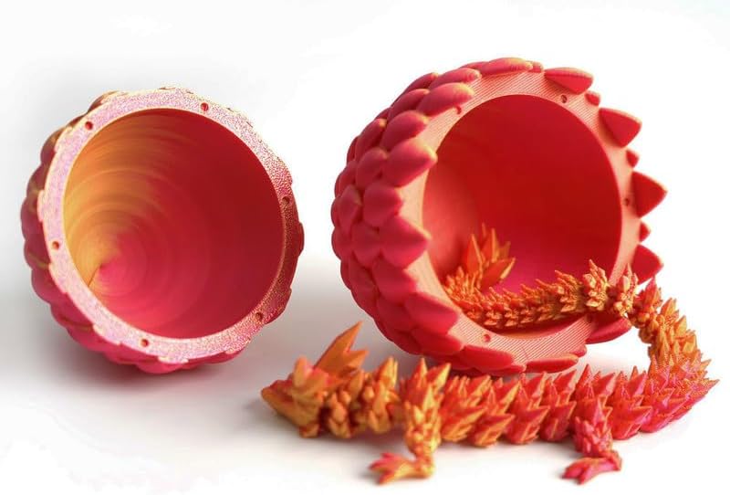 3D Printed Dragon Egg, 12'' Mystery Crystal Dragon Egg Fidget Toys Full Articulated Dragon Home Office Decor Executive Desk Toys for Autism/ADHD