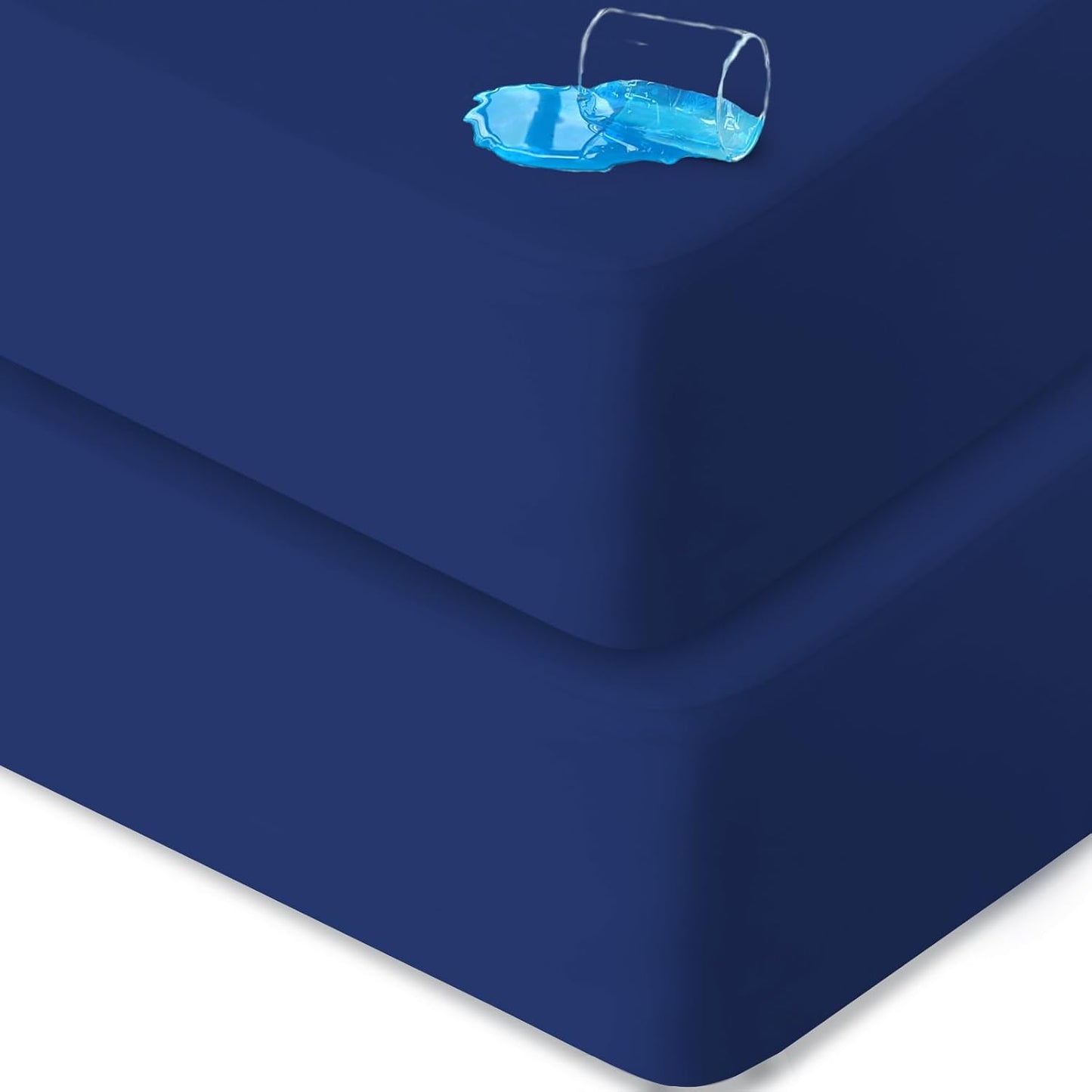 2 Pack Twin Mattress Protector Waterproof, Noiseless & Soft Coverage Mattress Fitted Sheet Twin with Deep Pocket up to 14", Super Breathable & Easy Wash Twin Size Mattress Protector