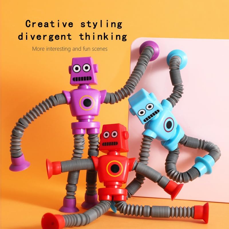 24PCS Telescopic Suction Cup Robot Toy,pop Tubes,Toys for Kids,Toddler Travel Toys,Toddler Sensory Toys,figette Toys,Fidget Toys for Kids,Treasure Box prizes,Small Toys for Kids prizes