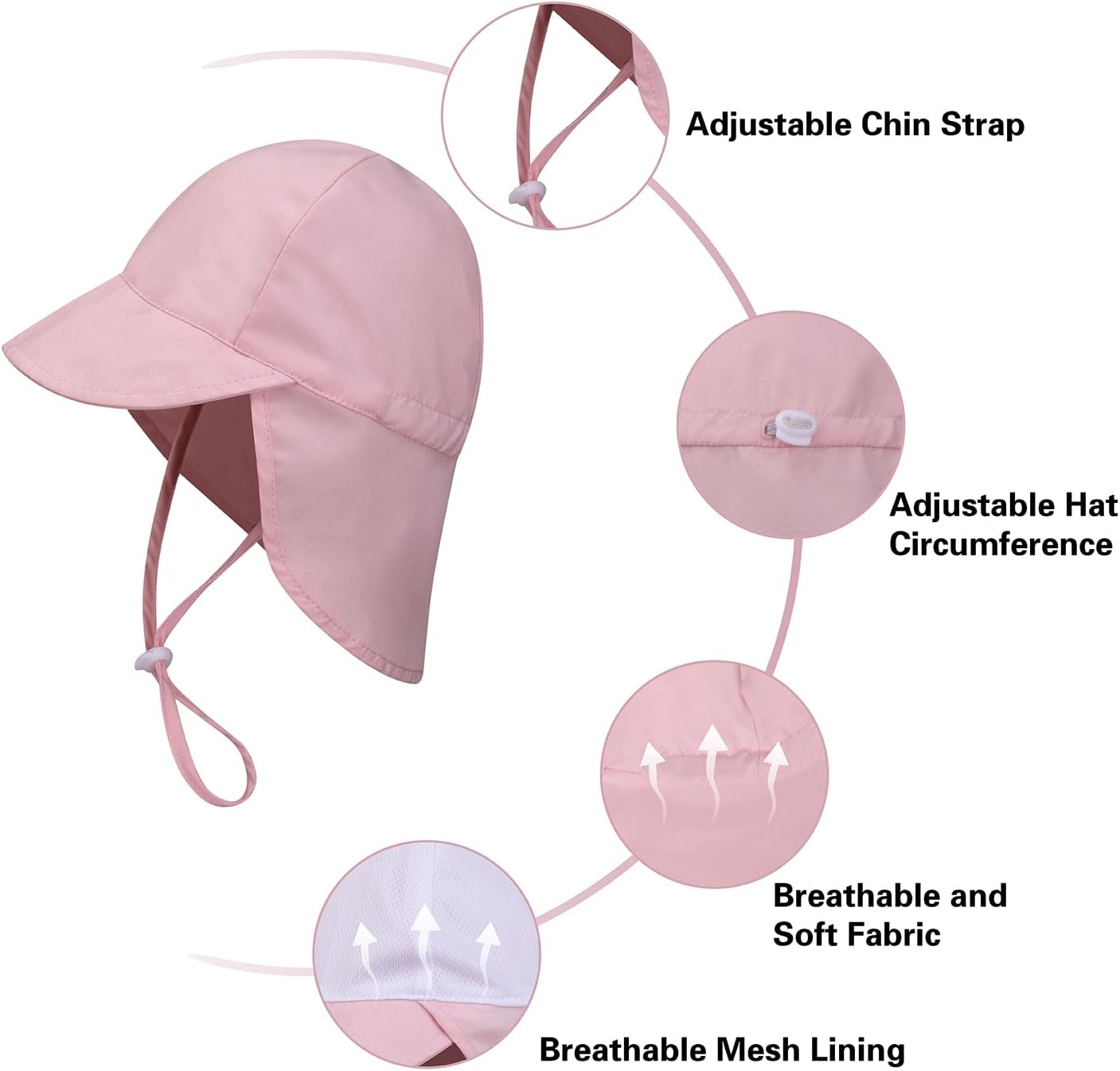 2 Pack Baby Sun Hats UPF 50+ Toddler Beach Hat for Girls Boys 0-4 Years