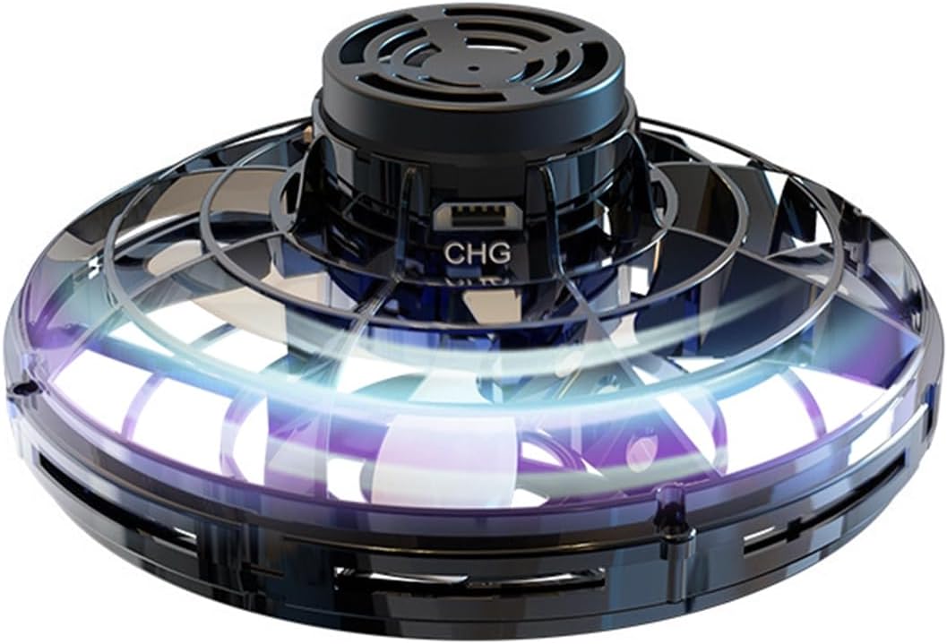 2024 New Flying Spinner Mini Drone Ifly Boomerang Cool Stuff Flying Fidget UFO Toys Exquisite Children's Toys Decompression Toy Delicate Gift Toys for Fidget Spinner Adults Flying Toys (Black)