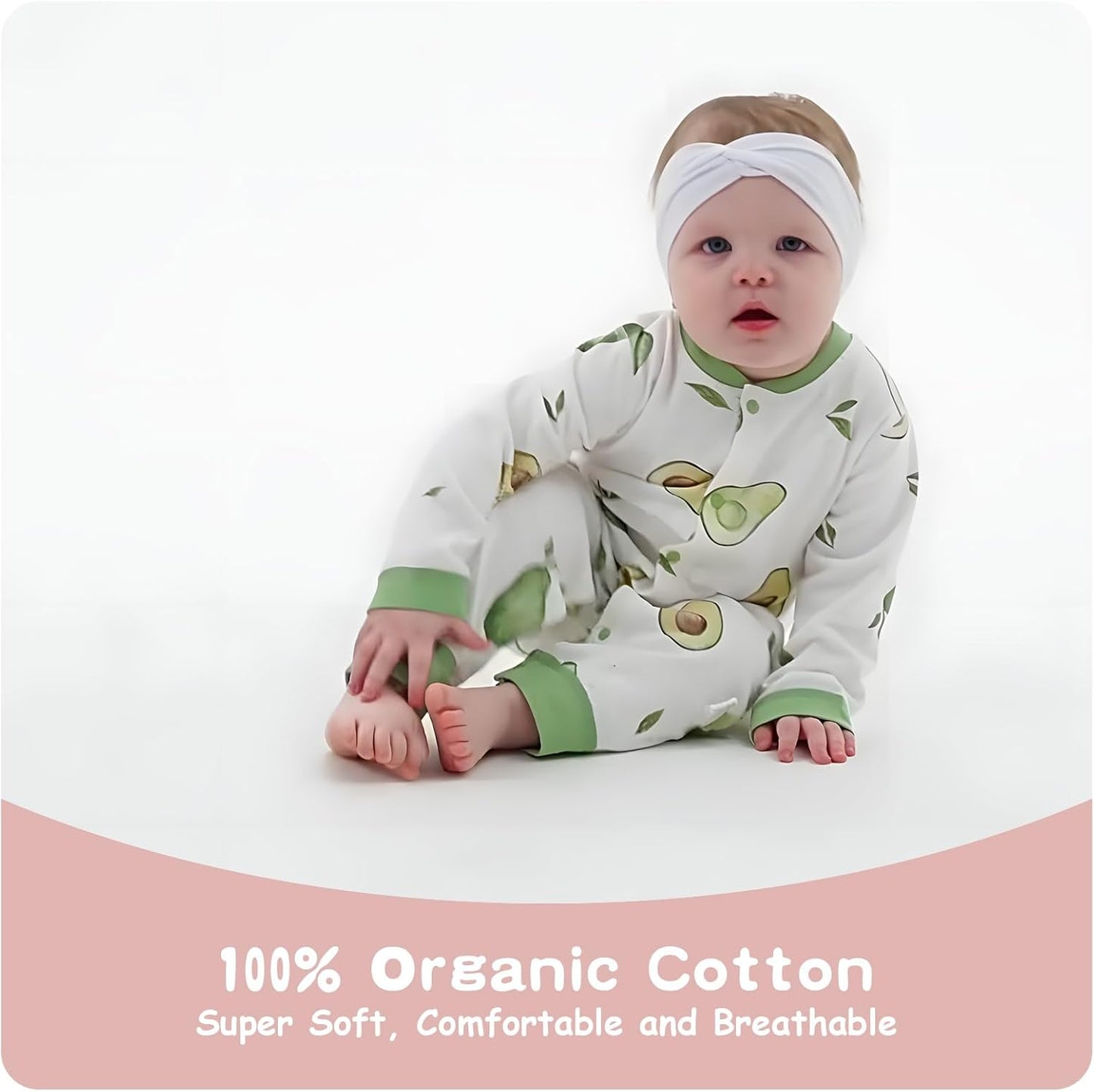 100% Organic Cotton Soft 3-24 Months Baby Romper Jumpsuits for Boys and Girls Unisex Long Sleeve