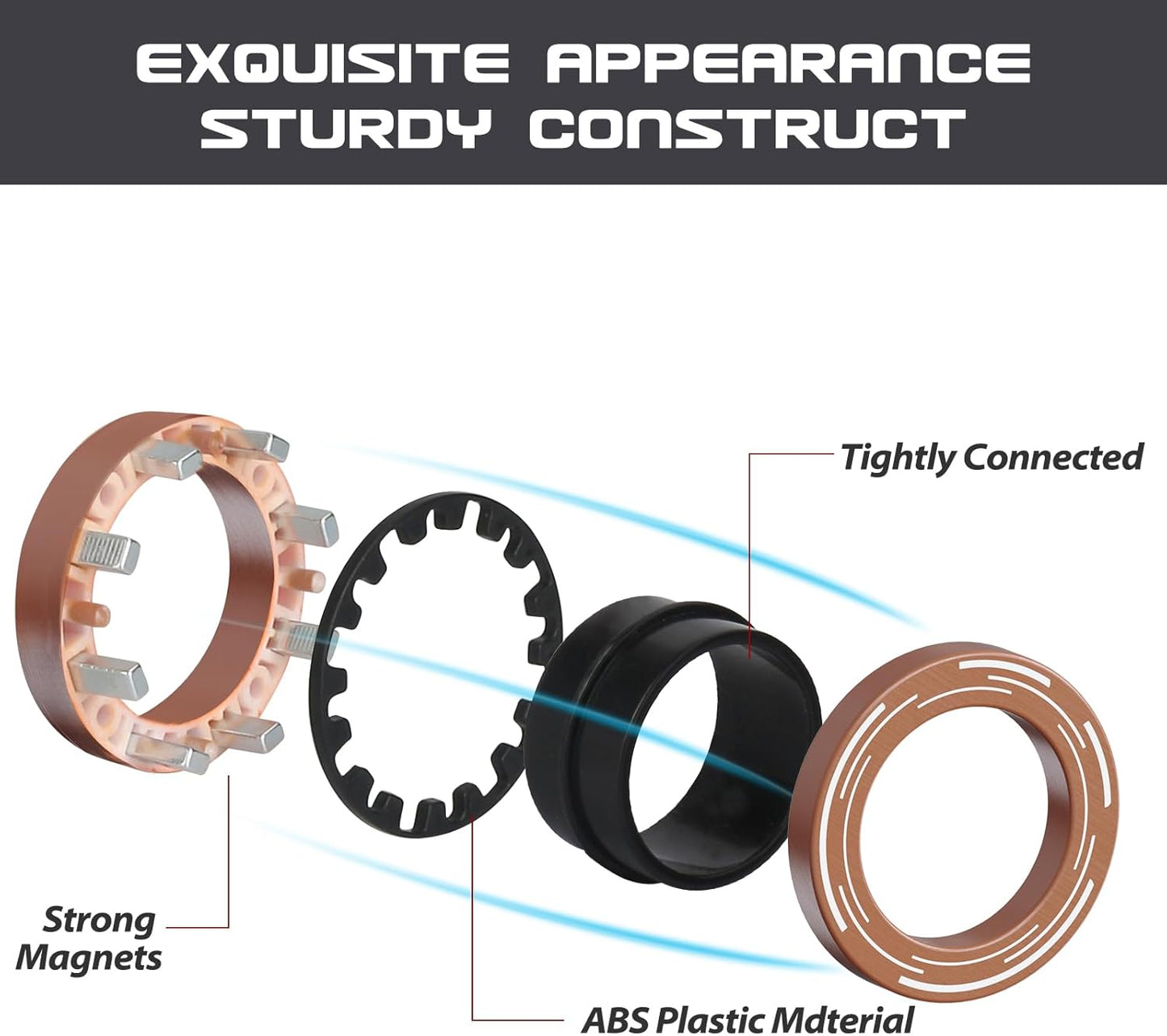 12Pcs Magnetic Rings Fidget Toy for Adult, Idea ADHD Anxiety Magnetic Fidget Toys Set Fidget Spinner Rings for Relief, Gifts for 8 9 10 11 12 13+ Year Old Boy Girl Teen