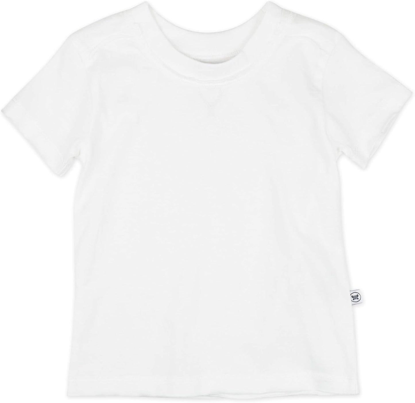 HonestBaby 10-Pack Short Sleeve T-shirts 100% Organic Cotton Baby, Toddler, Little Kids, Boys, Girls, Unisex