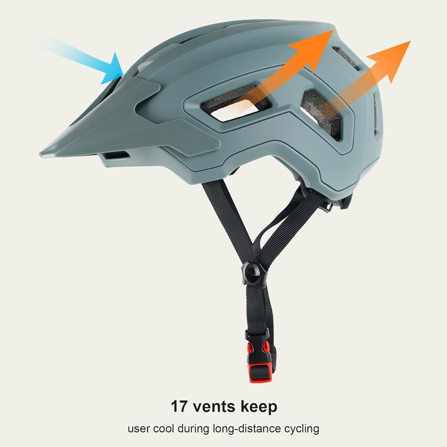 Bike Helmet for Adult & Youth, Lightweight MTB Helmet with Adjustable Visor for Mountain/Road Cycling, 2 Sizes for Men Women Boys Girls