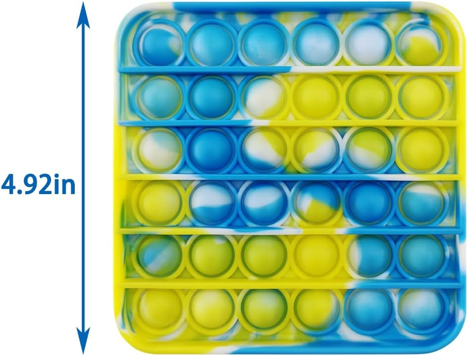 12 Pcs Pop Bubble Fidget Toys for Party Favors, Stress Relief Pressure Relieving Toys for Kids, Pop Bulk Toddler Toy for Birthday Christmas Valentine Gifts and Classroom Prizes