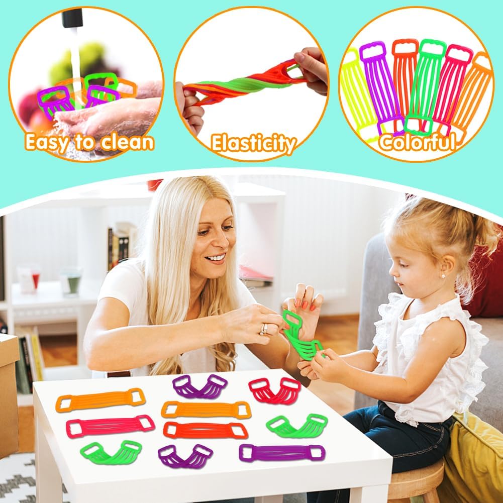 24 Pack Fidget Squishy Stretchy String Sensory Toy, Colorful Sensory Fidget Stretch Elastic Strings Fidget Toy for ADHD Kids Adults Stress Relief Party Favors Christmas Stocking Stuffers School Gifts