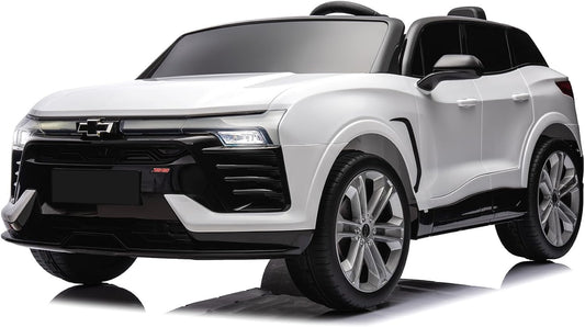Hetoy 24V 2-Seater SUV Licensed Chevrolet Blazer Ride On Car Toy w/Parent Remote Control, 3 Speeds, Wireless Music, MP3 Player, Electric Car for Kids Ages 3-8, White