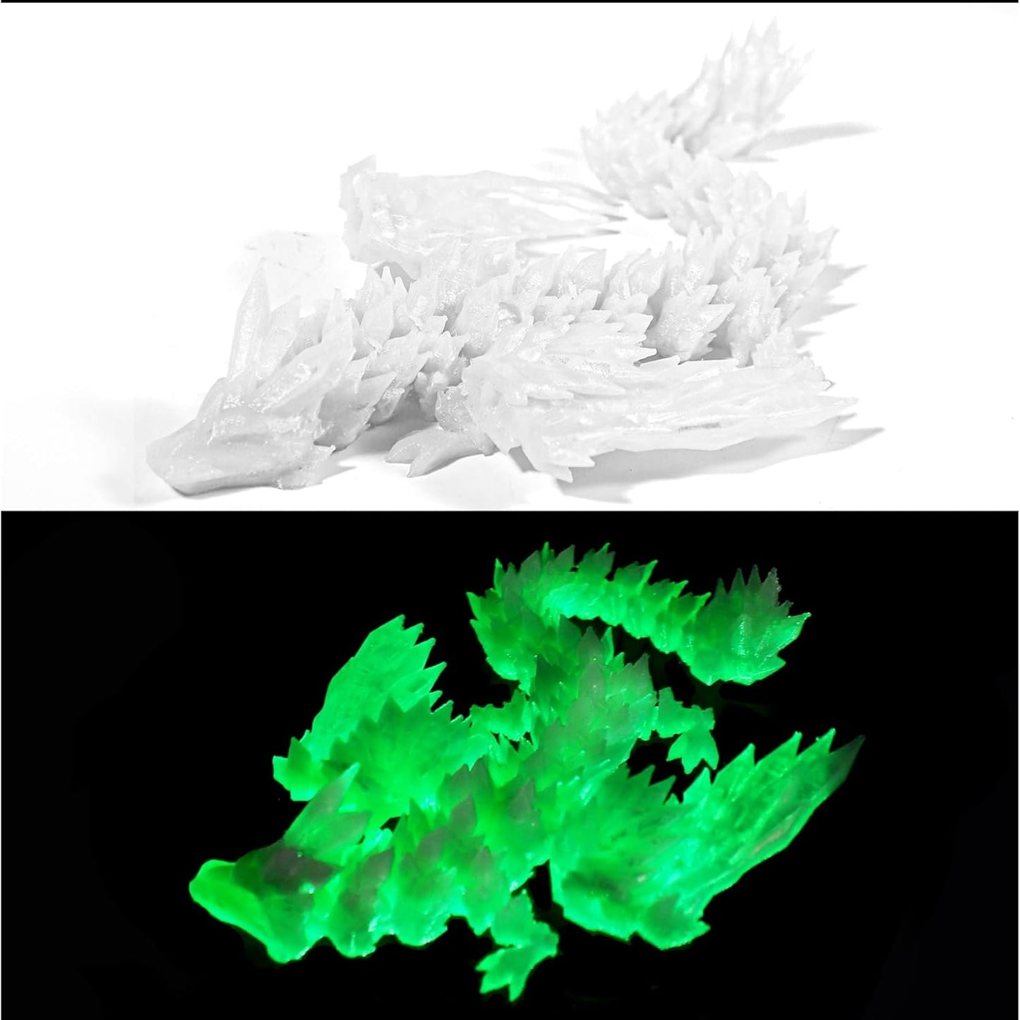 12inch Fly Dragon Egg, Year of The Dragon, 3D Printed Dragon, Executive Desk Toys, Articulated Dragon, Fidget Toys Gifts for Graduates Students Teachers Adults (Glow)
