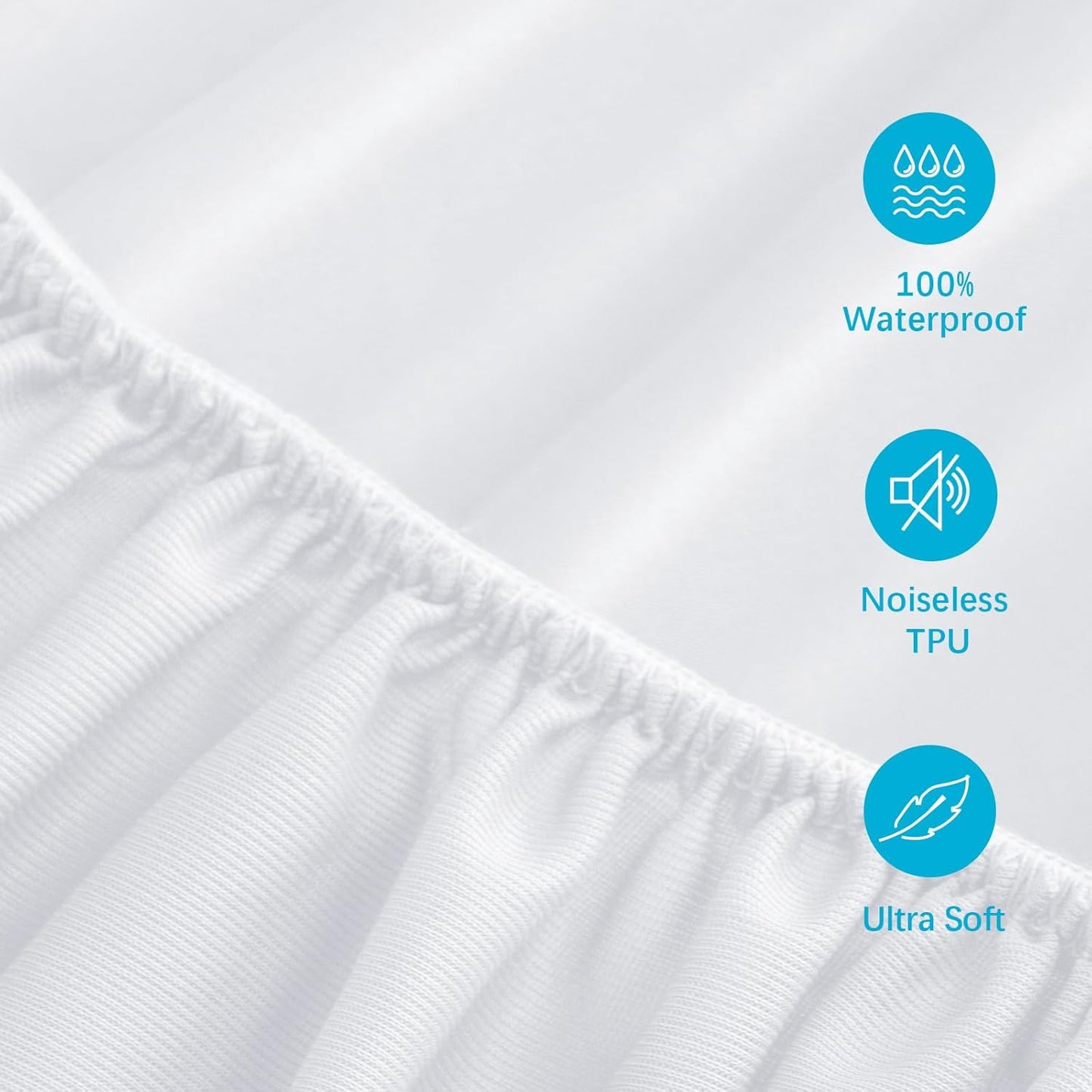 2 Pack Twin Mattress Protector Waterproof, Noiseless & Soft Coverage Mattress Fitted Sheet Twin with Deep Pocket up to 14", Super Breathable & Easy Wash Twin Size Mattress Protector