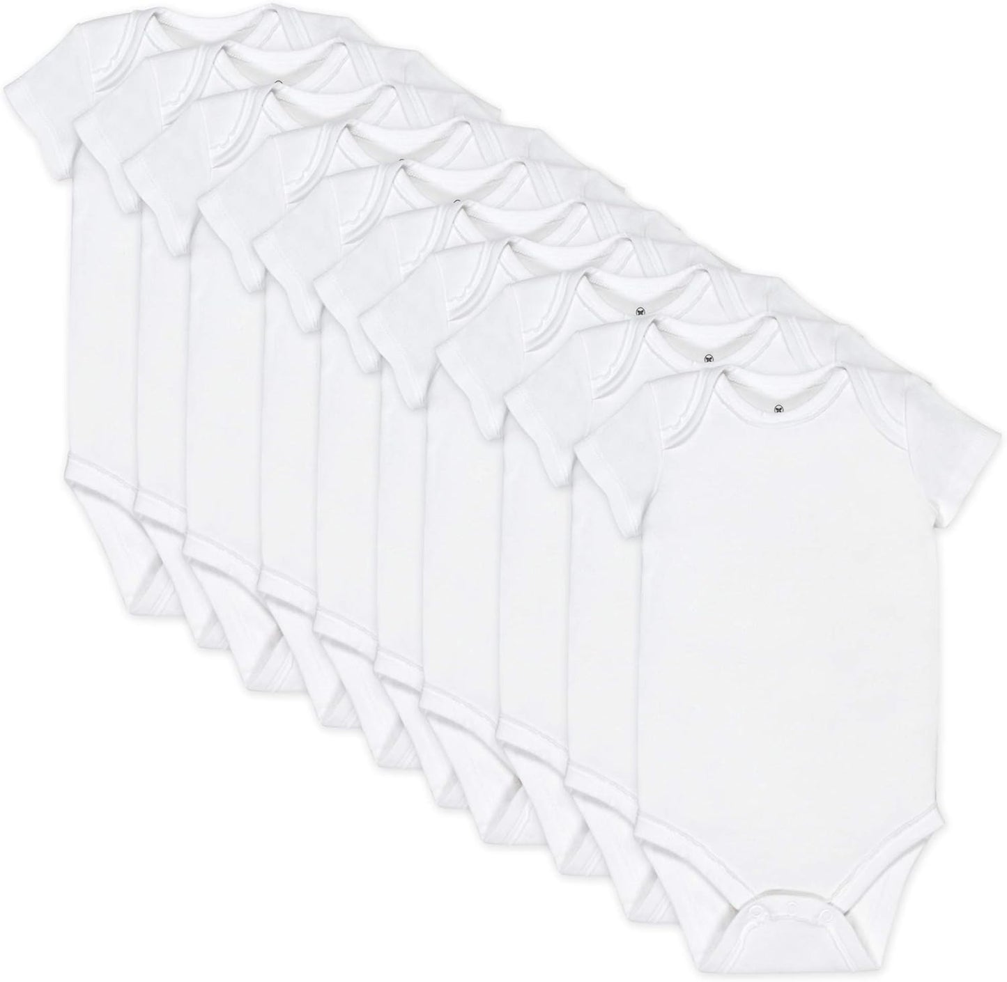 HonestBaby unisex-baby 10-pack Short Sleeve Bodysuits One-piece 100% Organic Cotton for Infant Baby Boys, Girls