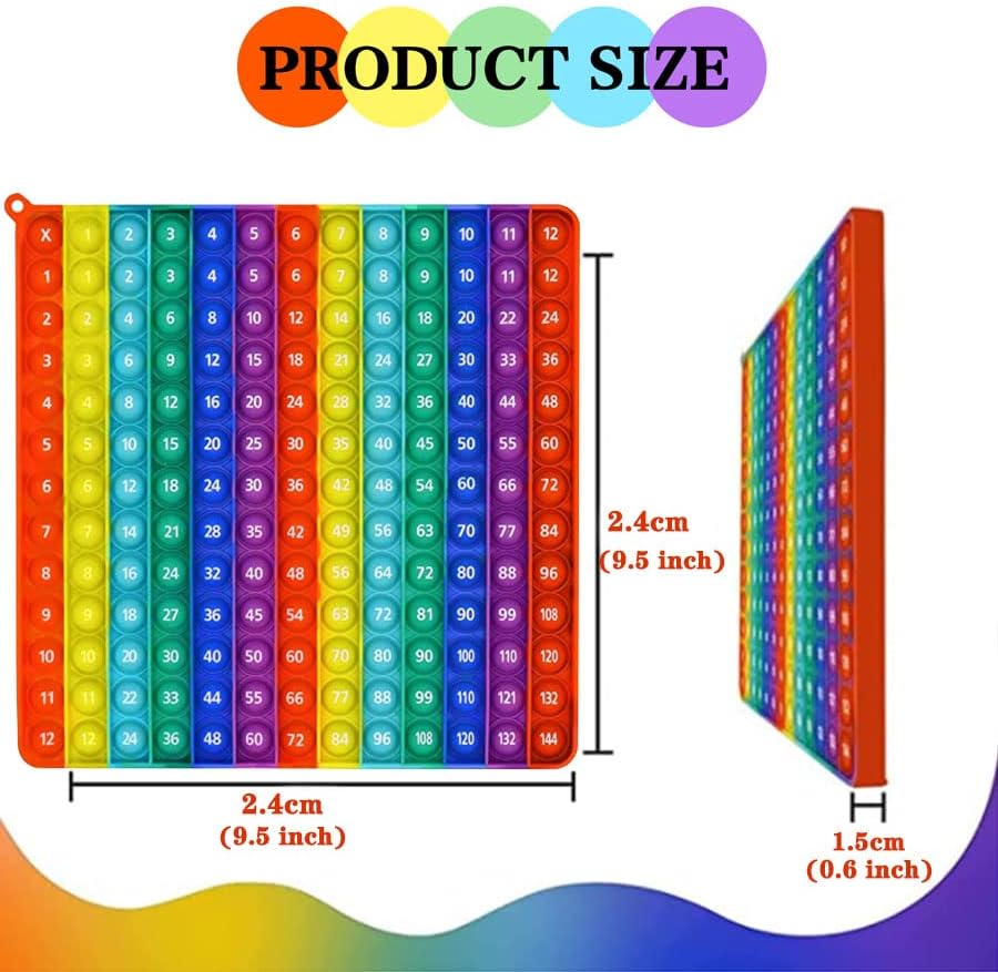 12x12Multiplication Table- Multiplication Game-Multiplication Learning Games-Math Toys -Multiplication Pop-12x12 Math Manipulatives-Fingertip Stress Relief Toy