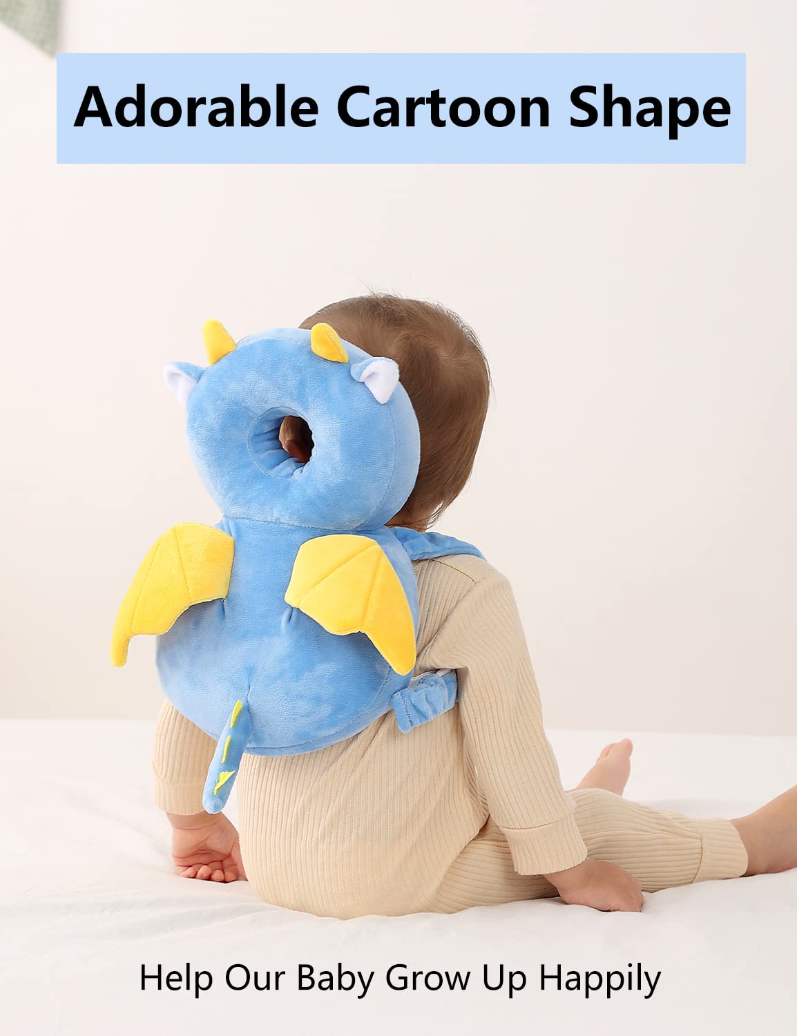 JunNeng Toddler Baby Head Protector Backpack for Toddler Walker with Knee Pads&Anti-Slip Socks, Frog