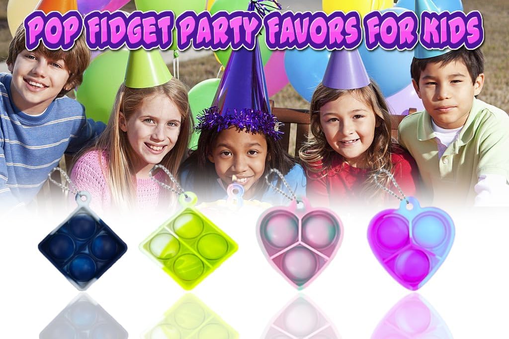 300pcs 1.5in Random Pop Bubble Fidget Sensory Toys, Pop Toy Bulk for Party Favor, Classroom Student Prizes Easter Basket Goodie Bag Stuffers Christmas Valentine Gift for Kid