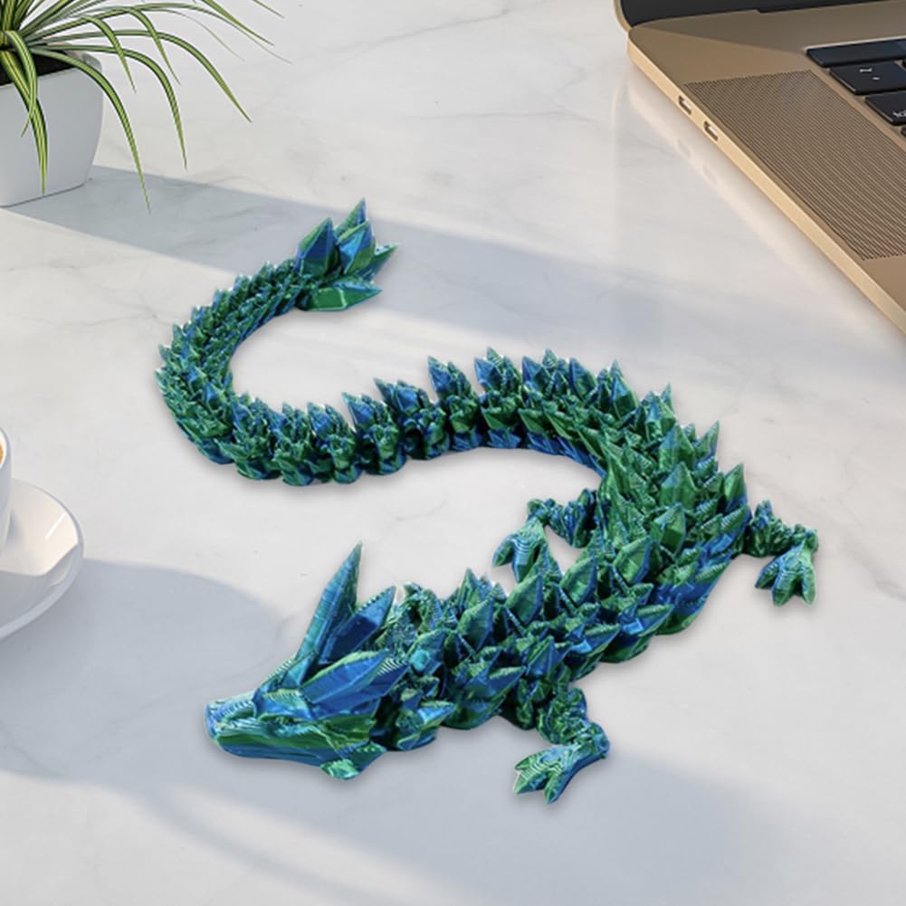 3D Printed Dragon Egg, Mystery Crystal Dragon Egg Fidget Toys Surprise, Articulated Crystal Dragon Eggs with Dragon Inside (Laser Green)