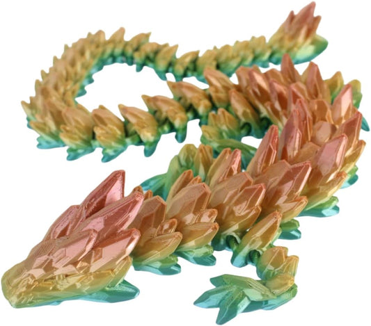 3D Printed Dragon 24inch Gemstone Dragon Dinosaur Christmas Fidget Toy Gifts for Adults Easter Basket Stuffers（24" gem dragon）