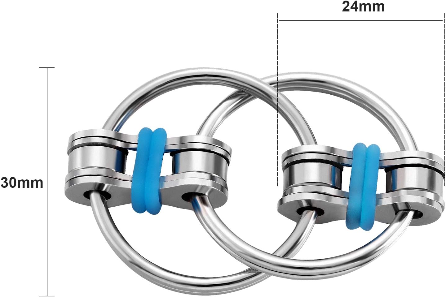 12 Pcs Fidgets Toys Set Flippy Roller Chain Toy Fidget Chain for Adults and Teenagers in Learning Help Anxiety Relief Bike Chain Toys for ADHD (4 Colors)