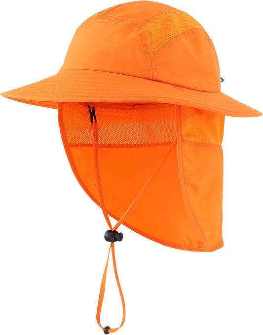 Home Prefer UPF 50+ Boys Sun Hat with Neck Flap Wide Brim Summer Beach Bucket Hat for Boys Girls Toddler Kids Safari Hat