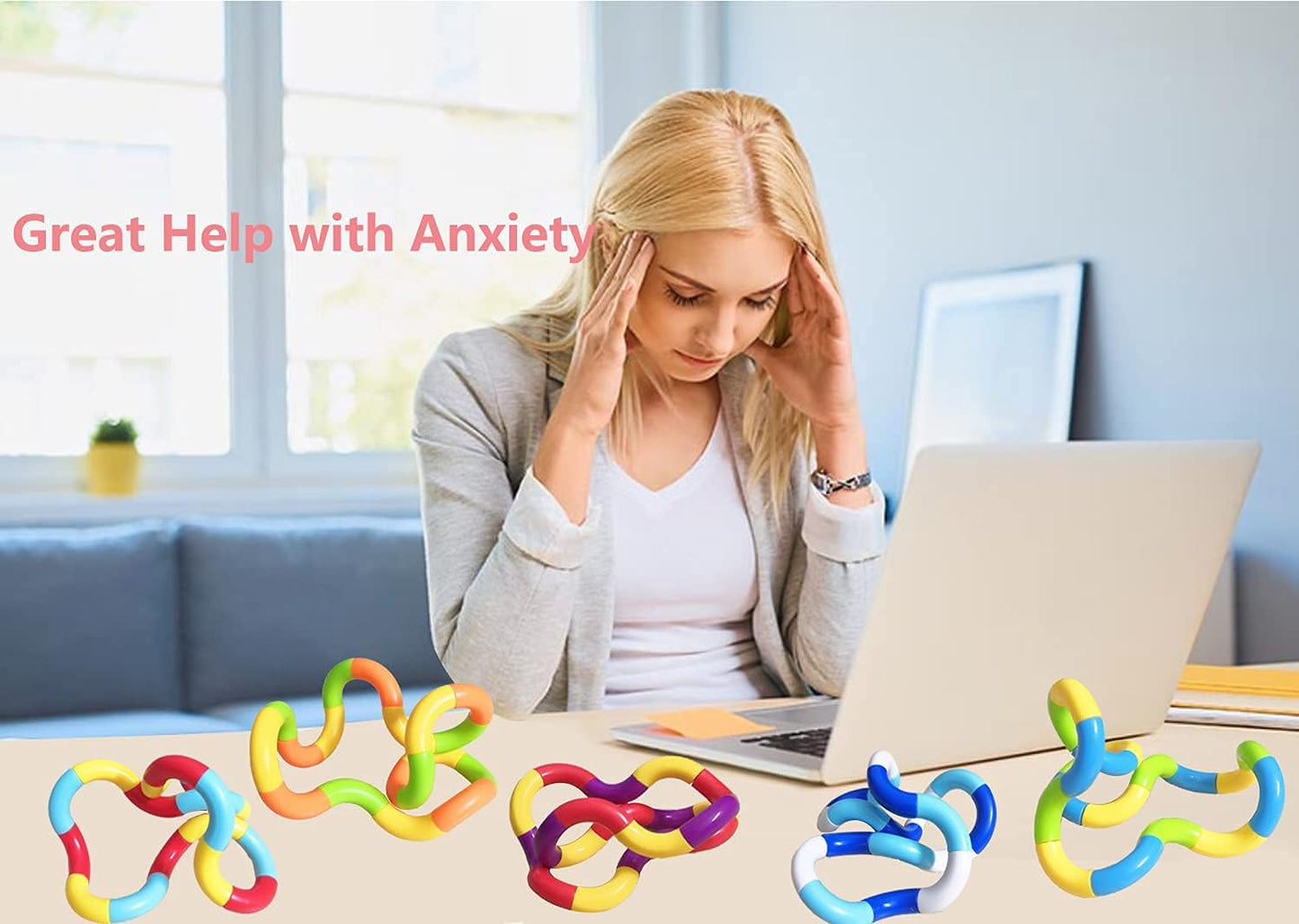 30 PCS Tangles Quiet Fidgets Toys,Multicolor Fidget Toys for Adults,Kids-Sensory Items for Relaxation,Autism,Decompression-Squeeze, Twist, Chain Spinner Alternative Gift