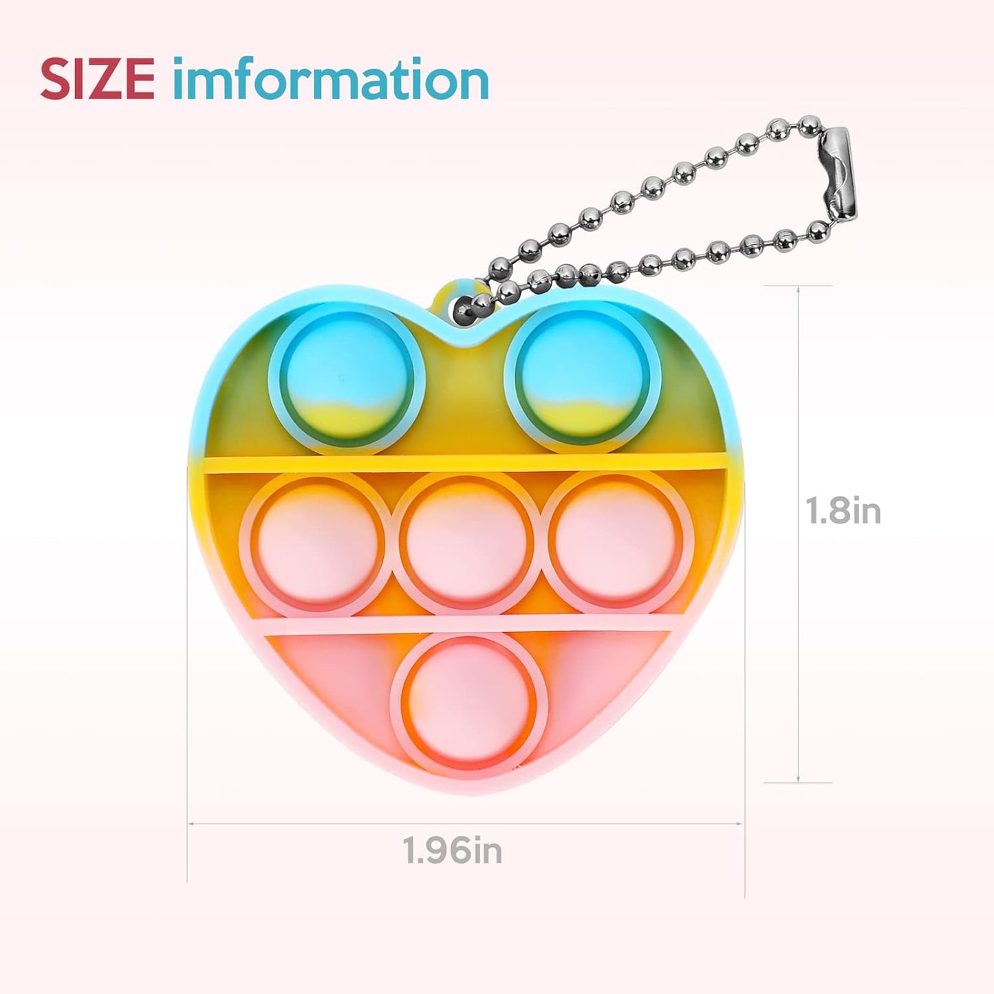 36PCS Mini Heart Pop Fidget Toys Pack Party Favors, Pop Bubble Fidget Bulk Sensory Toys, Pop Keychain Bubble Pop Toy Party Bag Fillers for Kids, Wrap Pop Stress Reliever Anti-Anxiety
