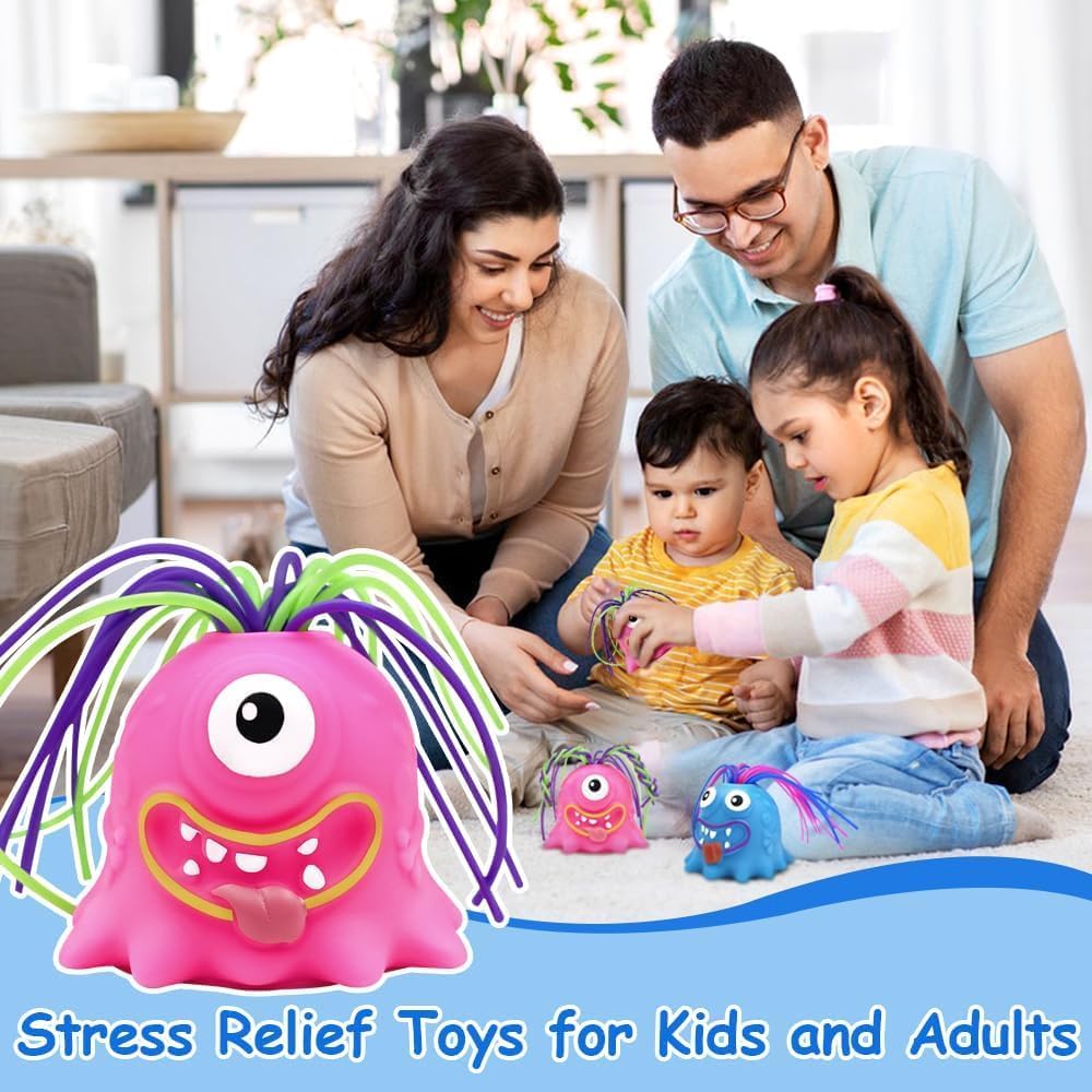 2 Pcs Sensory Toys with Autism,Stress Relief and Novelty Fidgets Toys,Different Screams Made by Hair Pulling, Hair Pulling Fidget Screaming Monster Toys for Kids Teens Adult Boys Girls