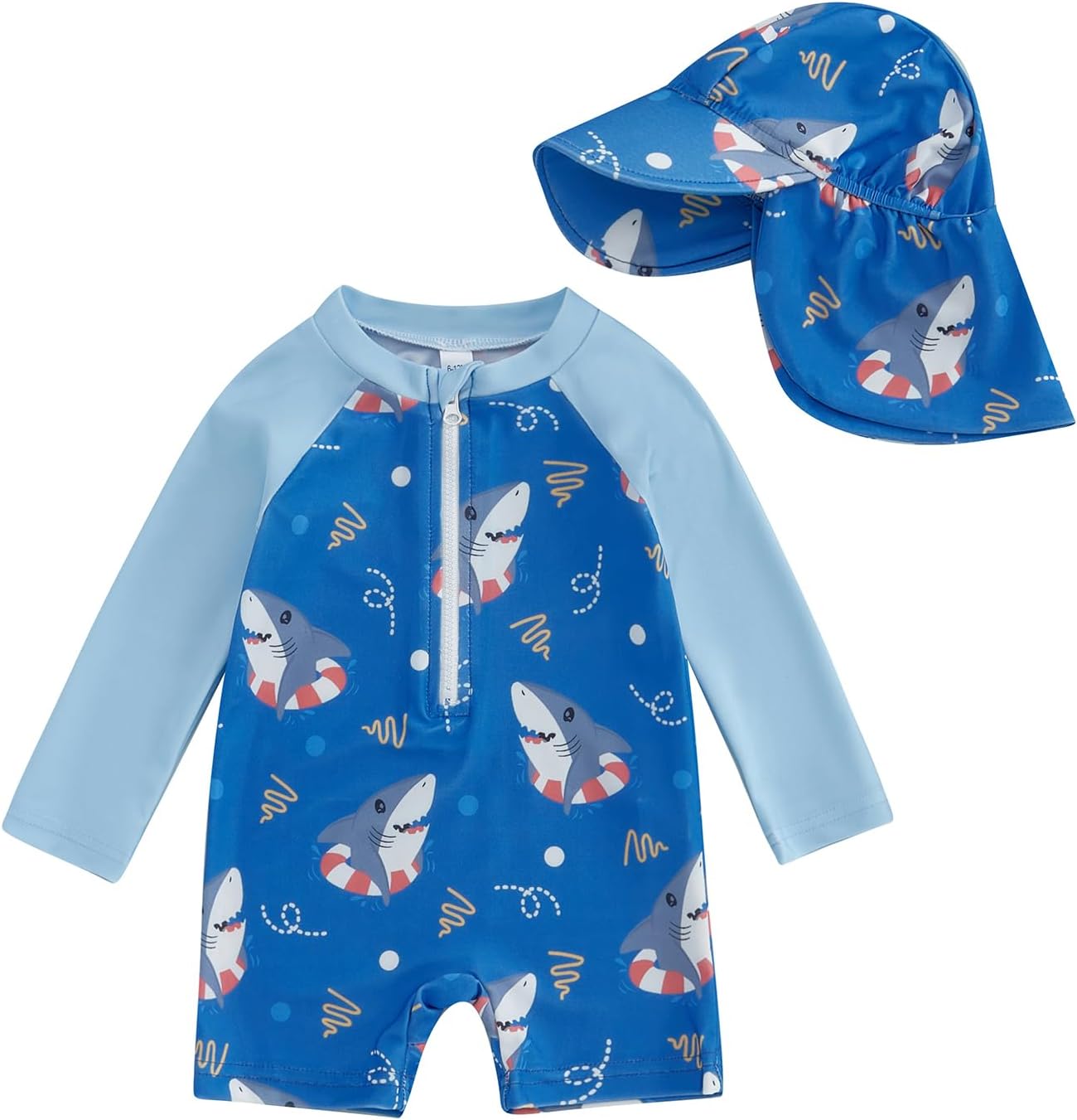 Hnyenmcko Baby/Toddler Boy Rash Guard Swimsuit Long Sleeve One Piece Zipper Swimwear Sunsuit Infant Bathing Suit Beachwear