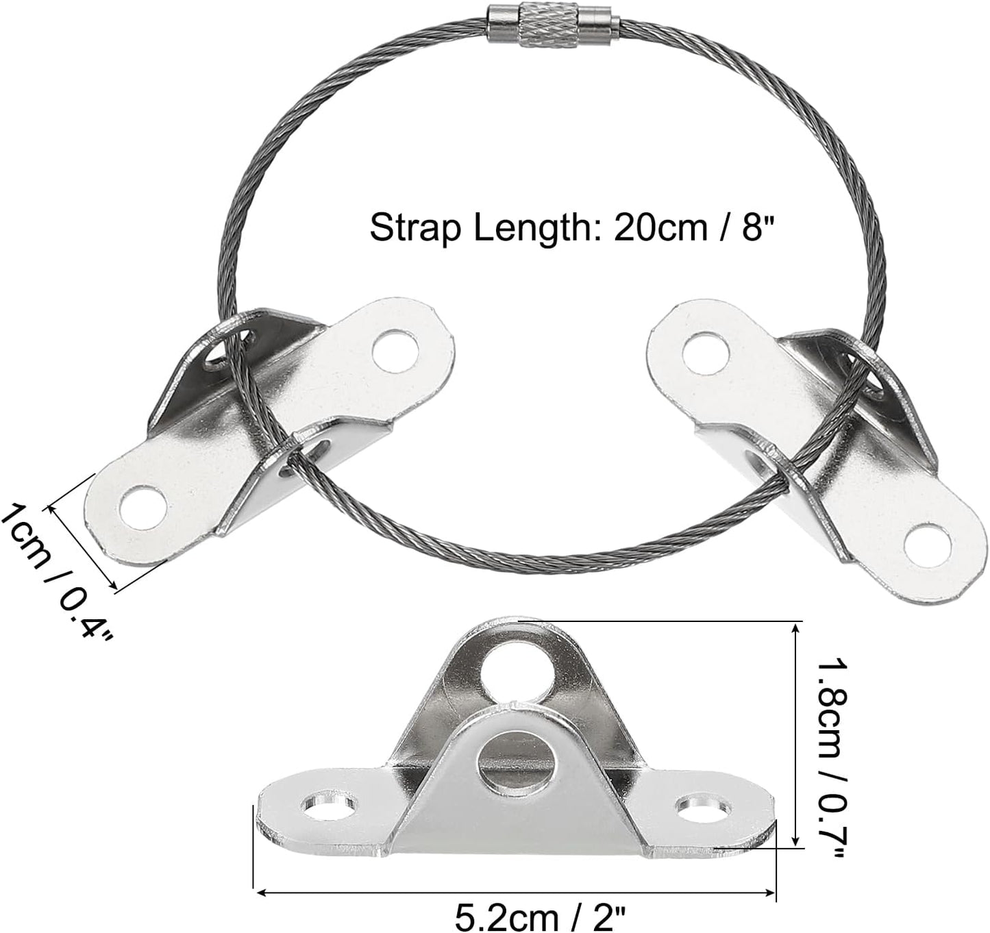 MECCANIXITY Furniture Anchors, 8 Inch Anti Tip Furniture Anchors Stainless Steel Furniture Securing Wall Anchors for Earthquake Straps Home Safety, Silver 10 Sets