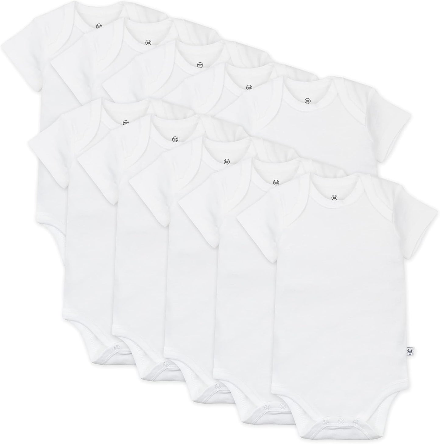 HonestBaby unisex-baby 10-pack Short Sleeve Bodysuits One-piece 100% Organic Cotton for Infant Baby Boys, Girls