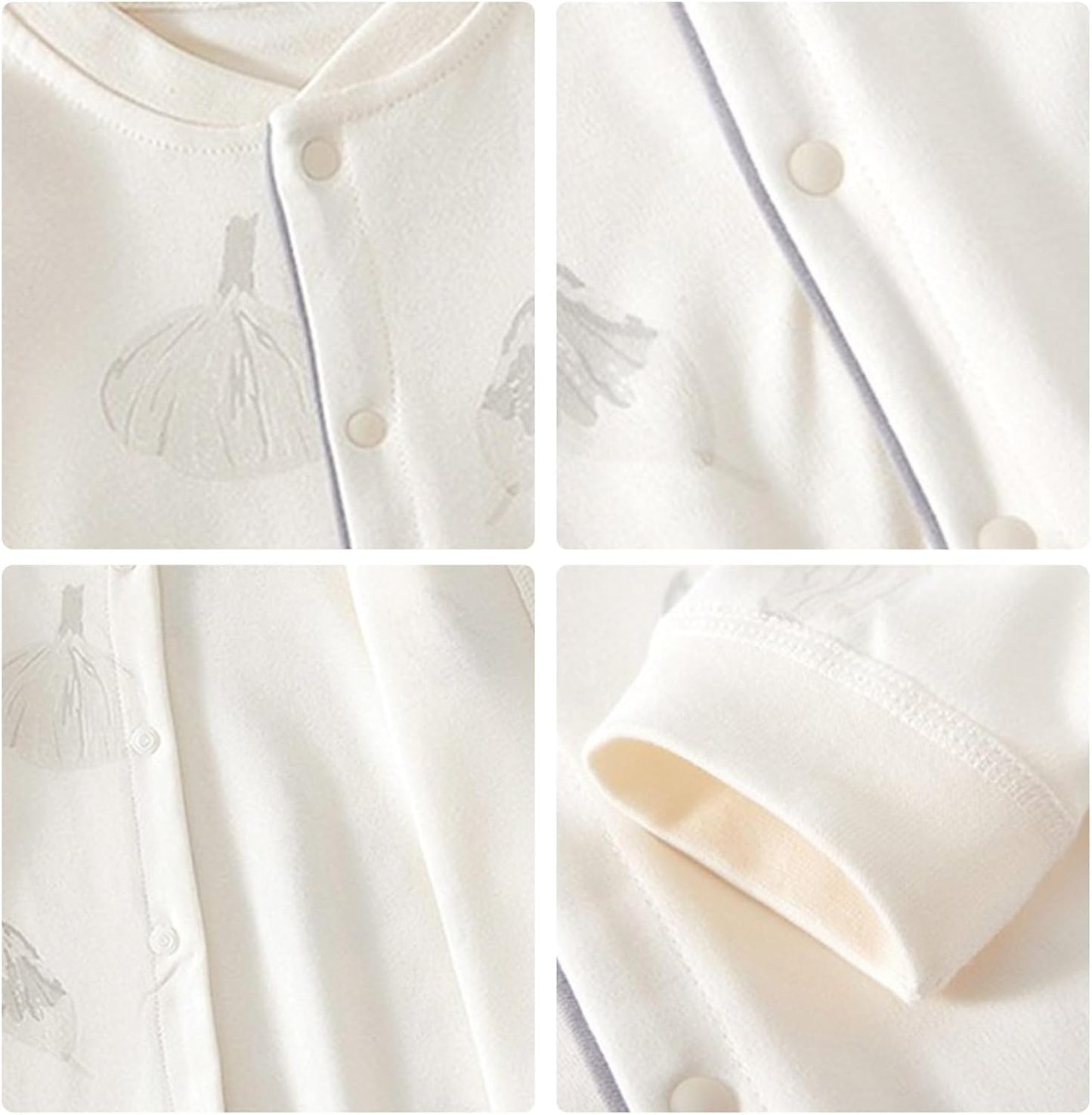 100% Organic Cotton Soft 3-24 Months Baby Romper Jumpsuits for Boys and Girls Unisex Long Sleeve