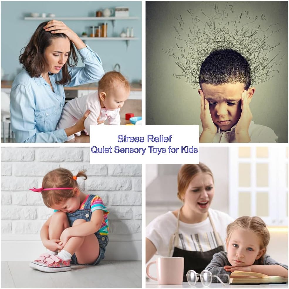 2 Pack Sensory Activity Board Fidget Toys for Calming, Silicone Double-Sided Design Quiet Sensory Toys for Kids and Adults Autism ADHD Stress Relief Toy Games Birthday Party