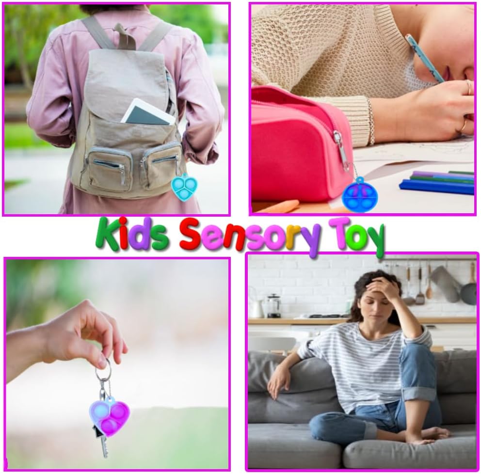 200pcs 1.5in Random Pop Bubble Fidget Sensory Toys, Pop Toy Bulk for Party Favor, Classroom Student Prizes Easter Basket Goodie Bag Stuffers Christmas Valentine Gift for Kid