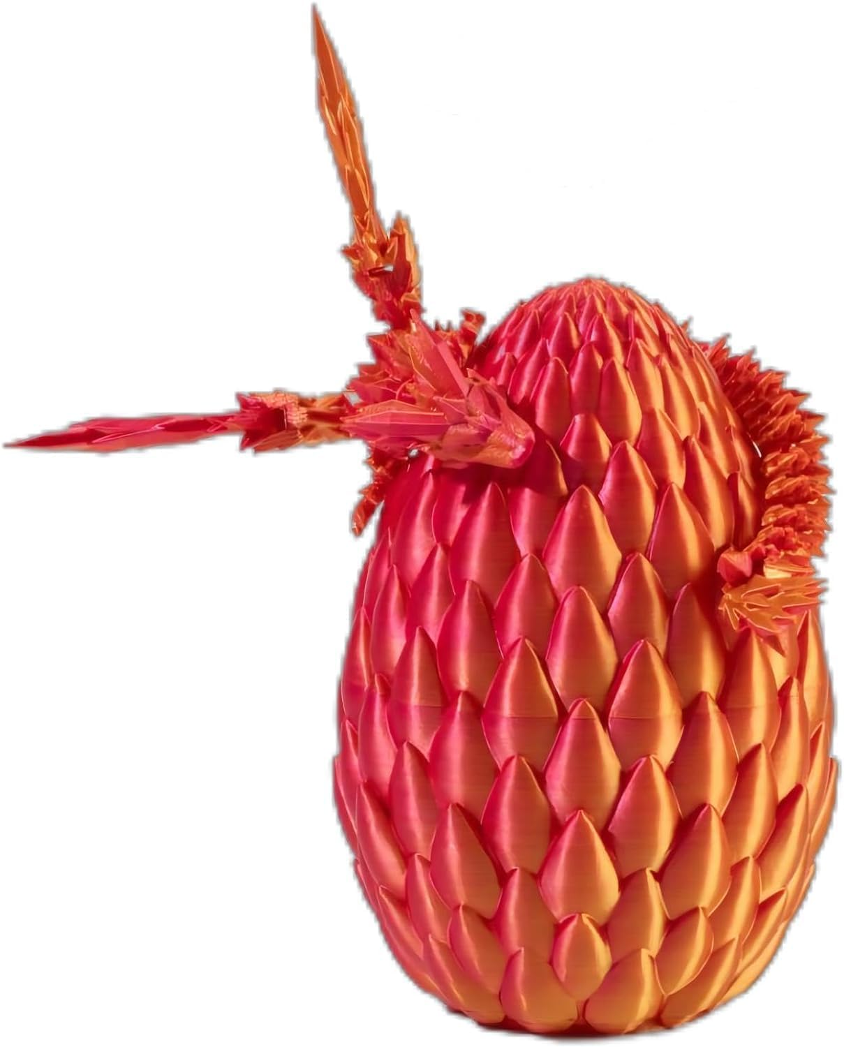 3D Printed Dragon Egg: Fun Dragon Egg Gift for Teen Son Girl，Home Office Decor Executive Desk Toys for Autism/ADHD, Red