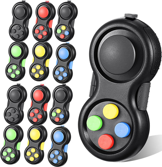 12 Pcs Pad Toys Game Controller Toys Retro Classic Handheld Fun Pad Packs Classic Sensory Toys for Kids Adult Anxiety and Stress Relief(Colorful)