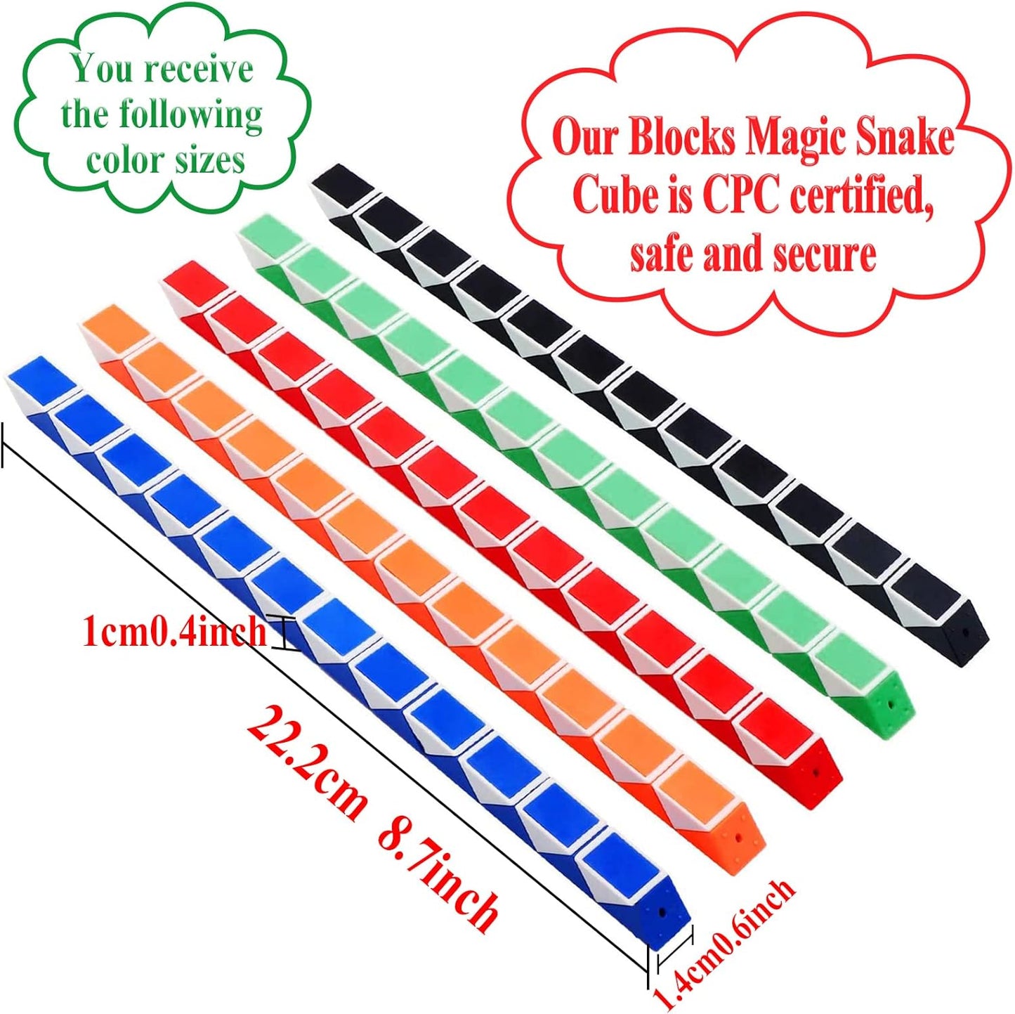 35 Pack 24 Blocks Fidget Snake Cube Mini Twist Puzzle Snake Cube Valentine's day Toys Mini Magic Snake Speed Cubes Filler for Toy for Kids Party Bags Suitable for Children's Classroom Rewards